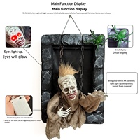 Nouvelle Décoration d'Halloween MCT : Pendentif Lumineux Électrique à Induction pour Fenêtre, Mamaniaque Prisonnière Petite Fille Balançante, pour Maison Hantée Intérieure