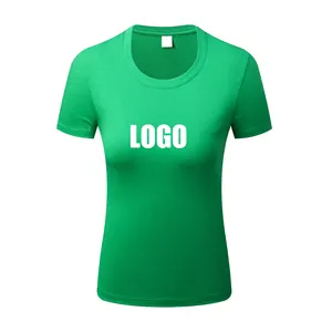 170gsm Phụ Nữ Mùa Hè Ngắn Tay Áo Đồng Bằng Cotton T-Shirts Của Phụ Nữ T-Shirts Biểu Tượng Tùy Chỉnh Petti Cô Gái Mỏng Phù Hợp Với Crewneck T Áo Sơ Mi