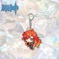 Gantungan Kunci Akrilik Game Yuan Shen Tentara Tersebar Funina Zhongli Lightning General Liontin Karakter Aksesoris Ransel Hadiah