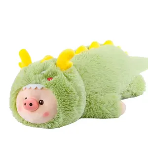 HECION 2024 3D 돼지 포옹 부드러운 봉제 장난감 베개 귀여운 카와이 동물 인형 베개 쿠션 부드러운 고양이 봉제 인형 장난감