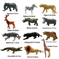Mini-modèles de simulation de la faune en PVC pour enfants, éléphant, guépard, rhinocéros, hippopotame, bac à sable, 4-6 ans, développement cognitif, unisexe