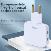 Adaptateur de voyage multi-prises EU 2 broches pliable, répartiteur de prises Euro, couleurs rose, bleu, blanc, adaptateurs de voyage en gros