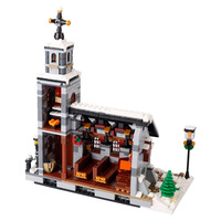 500-221 MOC impression noël + scène d'hiver + église Architecture MOC blocs bricolage jouets pièces à vendre 3003 3002 3001 6112 6111 3008