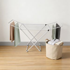 Séchoir à linge pliable personnalisable en fer et PP, écologique, moderne, portable, multifonctionnel, sur pied - Product Image 1