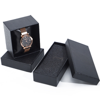 Boîte d'emballage pour montre en carton à motif crocodile noir, étui cadeau pour montre-bracelet unique avec logo personnalisé