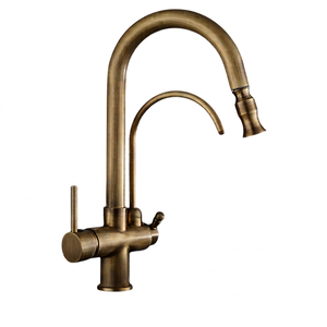 Luxury Modern Brass 3 Way Kitchen Water Faucet <b>Filter</b> Pull Spout Ceramic Cartridge Hot/Cold Drinking Water Mixer <b>Tap</b> Deck - Product Image 1
