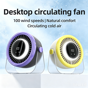 2 in 1 <b>Wall</b> Mounted <b>Desk</b> Fan 100 Speed Digital Display USB Rechargeable 3000mAh Ultra Quiet Cooling for Home Office Ice-like Coo - Product Image 5