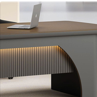 Bureau de direction de luxe KMJ en MDF, design de table de patron, bureau de direction en bois, organisateur de bureau
