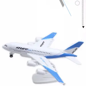 23cm合金玩具飛行機モデルボーイングA380エアバスモデル、5つのライト付き音楽およびディスプレイスタンド