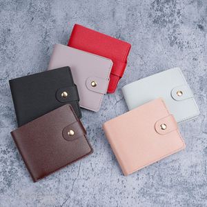 Factory Customized Logo PU Leather Business <b>Card</b> <b>Wallet</b> Button Vintage Style Cash Coin Purse Travel Document Change 4 Inch - Product Image 3