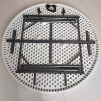 Table de banquet d'extérieur pliable et empilable W-85 avec structure métallique, étanche, prête à l'emploi, robuste, à prix abordable et économique