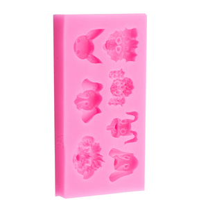 Stampo in Silicone <span class=keywords><strong>per</strong></span> Decorazione Torte con 8 Diverse Teste di <span class=keywords><strong>Cani</strong></span> Cartoon 3D, Forma Rettangolare - Product Image 4