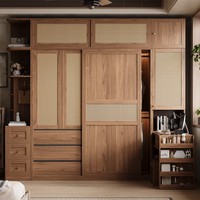 Armoire moderne en MDF de luxe, design en bois, assemblée, démontable, suspendue, pour chambre à coucher et salon, écologique, durable, portes coulissantes