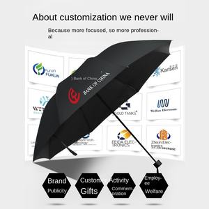 Sombrilla Automática con Protección Solar y contra la Lluvia, Doble Uso, Protección UV/Solar, Personalización con Logotipo Impreso - Product Image 2