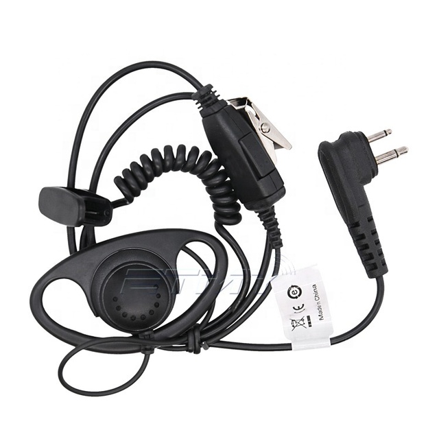 HKLN4599 DP1400 D Type Walkie Talkie Earpiece Two Way Radio Earpiece Headset With Mic for Motorola CP185 CP200D XT420 RDU4100
