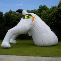 Mascotte de chien gonflable géante décorative personnalisée avec ventilateur intégré et imperméable pour les activités publicitaires