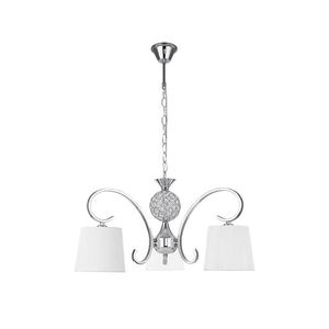 Lampada da tavolo 3xE14, finitura cromata, paralume bianco, dimensioni 57x57 cm, ideale per decorazione e illuminazione d'interni. - Product Image 1