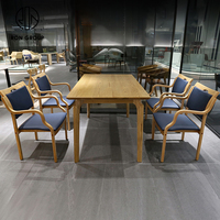 Ensemble de table à manger en bois massif, unique et moderne, en chêne naturel, pour maison de soins infirmiers
