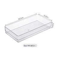Organisateur de bureau en plastique, boîte de rangement multi-tailles, transparente, empilable, pour cosmétiques, pinceaux, rouges à lèvres, soins de la peau, coiffeuse