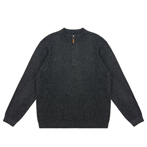 Biểu Tượng Tùy Chỉnh Mùa Đông Merino Len Cashmere Cao Cổ Dây Kéo Dệt Kim Áo Len Cao Cổ Người Đàn Ông Mùa Đông Top Nửa Zip Đan Áo Len Cho Nam Giới - Product Image 1