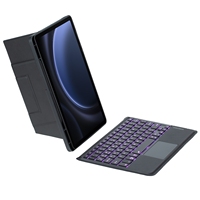 Casing Keyboard Nirkabel Baru dengan Lampu Latar untuk Tab S10/S9FE/S8/S7 Plus/A9/S7FE - Ukuran Penuh 7-RGB Backlit Cover Lepas Pasang
