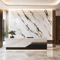 Panneau mural moderne en PVC anti-UV, étanche, blanc, noir, couleur marbre doré, motif floral, résistant à l'humidité, élégant, pour salle de bain et hôtel