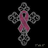 26 + Hot Fix Sensibilisation Fer à repasser sur strass Cancer du sein Conception de transfert Motif Patch Ruban rose Bling Cancer Strass Design