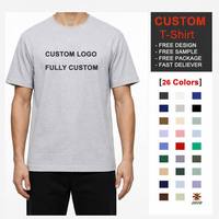 T-shirt personnalisé 230 GSM en coton prérétréci, col rond, manches courtes, pour homme, impression de logo promotionnel