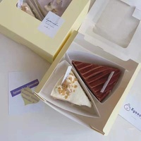 Boîte à pâtisserie transparente à fenêtre pour gâteau en couches, style coréen, pour biscouits en forme de bateau de riz glutineux, flocons de neige et madeleines