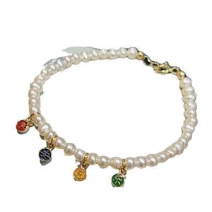 Bracelet en perles d'eau douce exquises de Zhizhen Pearl avec des bénédictions uniques du Nouvel An, bracelet à breloques élégant et unique à la mode - Product Image 5
