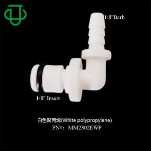 JU Collection PP Plastic Male Elbow <b>Quick</b> Connect Coupling 3.2-6.4mm White Rubber Hose <b>Connector</b> - Product Image 4