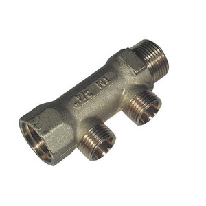 Raccordo a T in rame da 3/4 x 1/2 pollici per impianti idraulici - Product Image 1