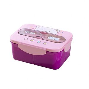 Microwaveable Plastic Bento <b>Lunch</b> Box <b>Set</b> Cute School Student Office Worker <b>Lunch</b> Box with Lids Includes Water Bottle - Product Image 5
