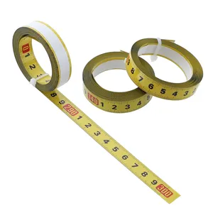 Perekat Skala 1-10M Kuning Self-Perekat Lengket Steel Ruler