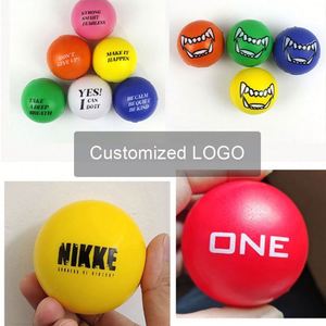 Custom Logo Durable Promotional Gifts Pressure Reduction Color Printing Round PU Foam Anti <b>Squeeze</b> Toys Stress <b>Ball</b> - Product Image 6