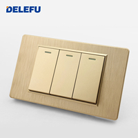 Prise standard brésilienne DELEFU type 118, panneau en or brossé, durable, 2 prises, type C, 2 ports, 10A/20A, charge rapide