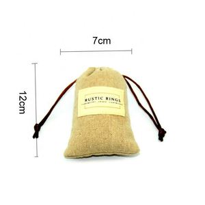 ถุงผ้าฝ้ายลินินใส่เครื่องประดับพร้อมโลโก้สั่งทำแบบมีเชือกผูก - Product Image 2