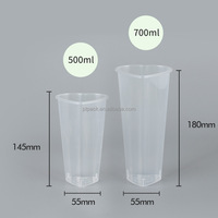 Vaso Desechable de Plástico con Tapa, Personalizado, en Forma de Corazón, para Bebidas Frías, Limonada, Té de Burbujas, Boba, Leche, 16 y 24 Onzas