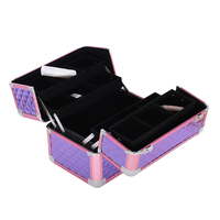 Boîte professionnelle de voyage pour les professionnels, diamant violet, tendance, cadeau de noël idéal pour les artistes et les cosmétiques, étui de maquillage rigide, livraison gratuite