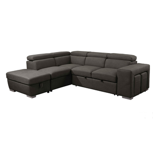 Factory Wholesale Selling L Type Folding <strong>Sofa</strong> <strong>Bed</strong> With Storage with 2 <strong>Footstools</strong> Dark Grey Sleeper <strong>Sofa</strong> Modern - Product Image 6