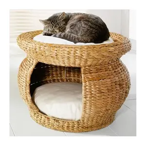 2023 Hot Selling Pet Supplies New Other Styles Pets Cages And Houses Product For Dog Cat Woven Water Hyacinth Beds