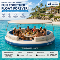 Plateforme flottante gonflable familiale personnalisée avec sièges-canapés, échelle et poignées pour la location en resort