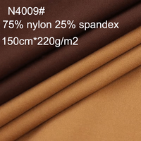 Ekspor Perdagangan Luar Negeri Kain Rajut Polos Nylon Spandex untuk Kain Elastis Bernapas 220g Berkualitas Tinggi Tahan Gesekan untuk Olahraga Yoga