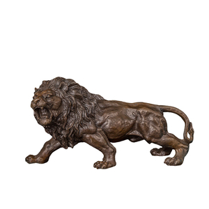 รูปปั้นสิงโตทองสัมฤทธิ์ขนาดเท่าตัวจริงสำหรับตกแต่งสวนบ้านหรือสวนสาธารณะสไตล์โมเดิร์น  งานหล่อทองเหลืองรูปสัตว์ - Product Image 5