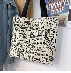 Bolsa de Lona con Logotipo Personalizado para Mujeres Estudiantes Universitarias - Resistente al Agua, Gran Capacidad, Cierre de Cremallera, Asa de Hombro Individual - Product Image 3