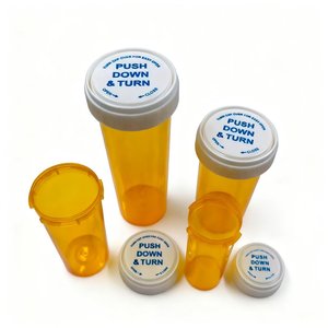 Frasco de plástico <span class=keywords><strong>para</strong></span> medicamentos con tapa reversible, 8dr, 13dr, 16dr, 20dr, PP ámbar, con tapa a prueba de niños (CRC), contenedor <span class=keywords><strong>para</strong></span> pastillas con receta médica. - Product Image 5
