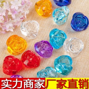 Perles en acrylique en forme de rose 28 mm, à une face, pour la fabrication de bijoux, matériaux de bricolage faits à la main, vente en gros, demi-ponceau - Product Image 5