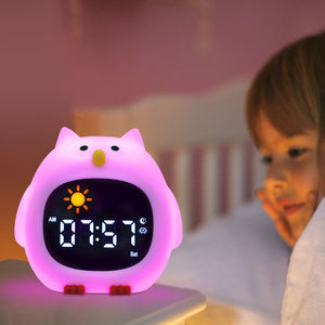 2024 amélioré petit <span class=keywords><strong>réveil</strong></span> numérique avec grand affichage LED intelligent sommeil formateur veilleuse pour étudiants enfants garçons filles cadeaux - Product Image 4