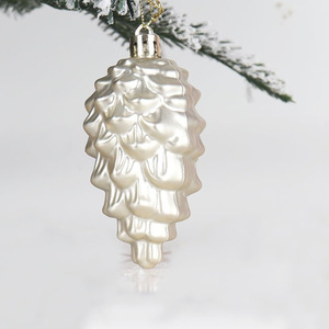 New 9cm <b>Plastic</b> Pine Cones Christmas Ornaments 8Pcs Gloss Matte Xmas Balls <b>Tree</b> Hanging Holiday Decor - Product Image 4