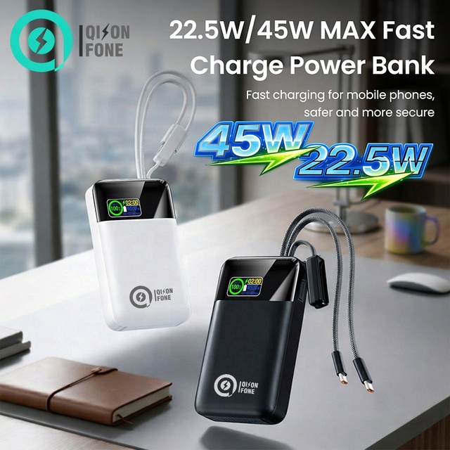 45W High Quality Portable Batteries Charger 20000mAh Power Banks PD Powerbank 19v Laptop Power Bank With LED Display Usb C Cable